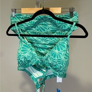Cupshe Green Floral High-Waisted Bikini Size Large NWT